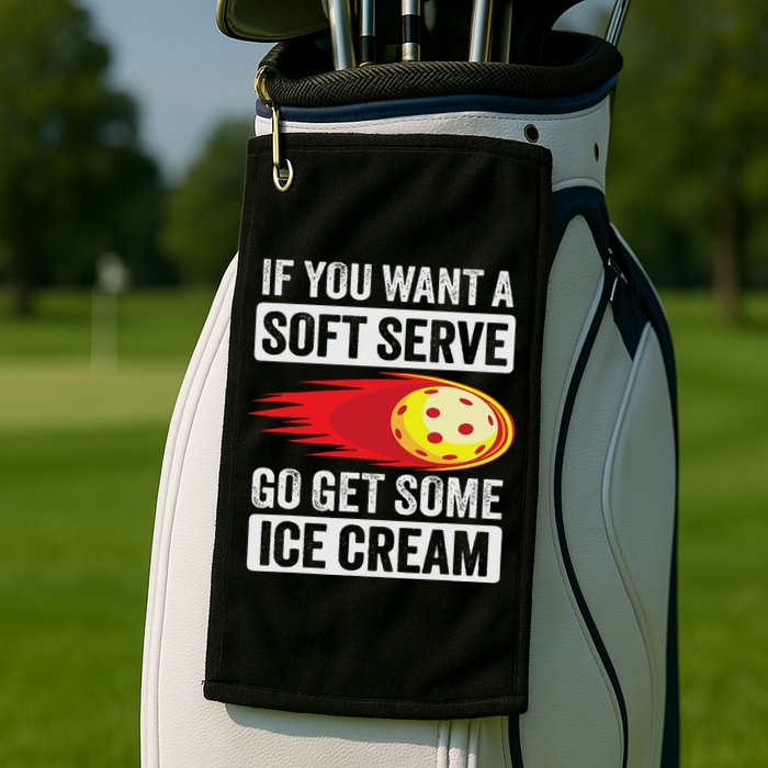 Pickleball Soft Serve Ice Cream Funny Pickleball Golf Towel