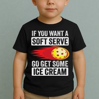 Pickleball Soft Serve Ice Cream Funny Pickleball Toddler T-Shirt