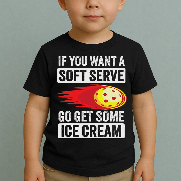 Pickleball Soft Serve Ice Cream Funny Pickleball Toddler T-Shirt