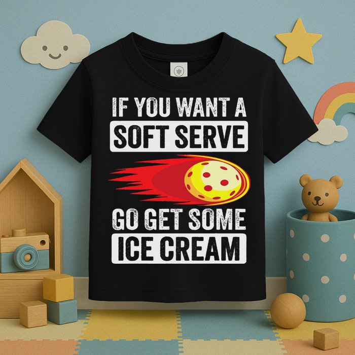 Pickleball Soft Serve Ice Cream Funny Pickleball Toddler T-Shirt