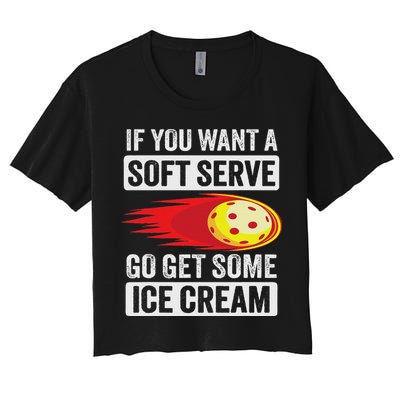 Pickleball Soft Serve Ice Cream Funny Pickleball Crop Top