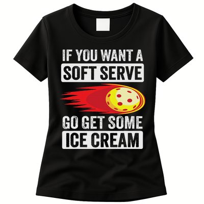 Pickleball Soft Serve Ice Cream Funny Pickleball Womens T-Shirt