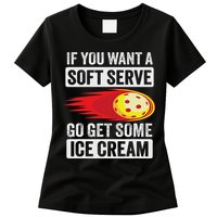 Pickleball Soft Serve Ice Cream Funny Pickleball Womens T-Shirt
