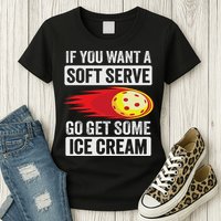 Pickleball Soft Serve Ice Cream Funny Pickleball Womens T-Shirt