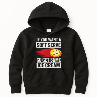 Pickleball Soft Serve Ice Cream Funny Pickleball Kids Hoodie
