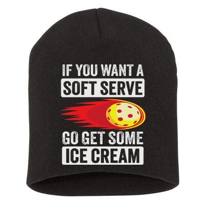 Pickleball Soft Serve Ice Cream Funny Pickleball Short Acrylic Beanie