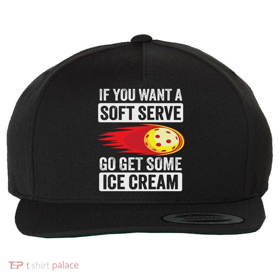 Pickleball Soft Serve Ice Cream Funny Pickleball Wool Snapback Cap