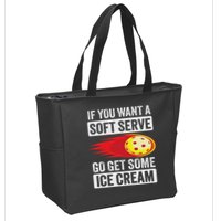 Pickleball Soft Serve Ice Cream Funny Pickleball Zip Tote Bag