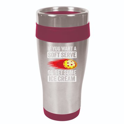 Pickleball Soft Serve Ice Cream Funny Pickleball 16oz Travel Tumbler