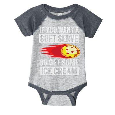 Pickleball Soft Serve Ice Cream Funny Pickleball Infant Baby Jersey Bodysuit