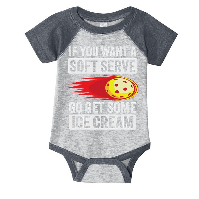 Pickleball Soft Serve Ice Cream Funny Pickleball Infant Baby Jersey Bodysuit
