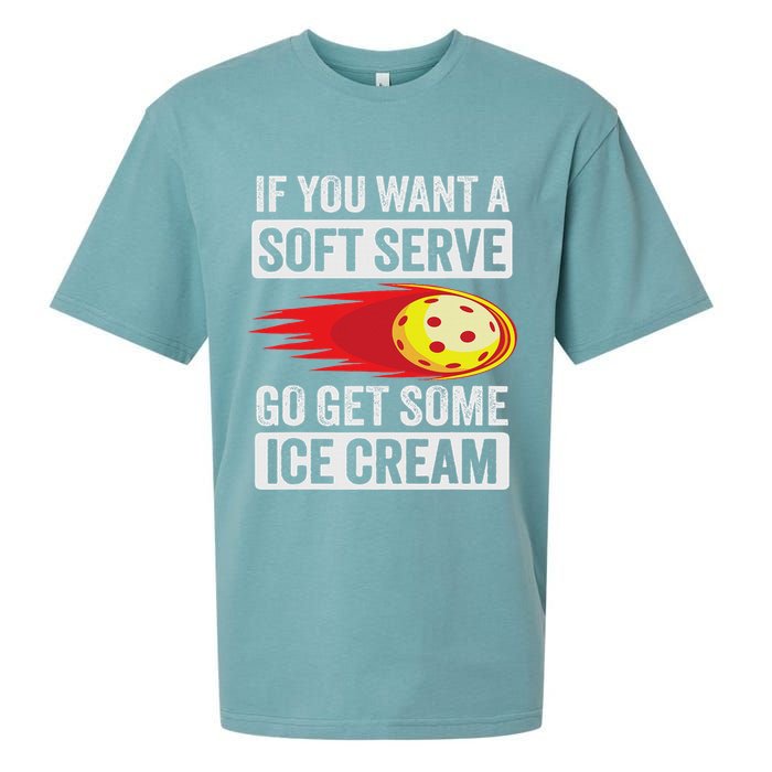 Pickleball Soft Serve Ice Cream Funny Pickleball Sueded Cloud Jersey T-Shirt