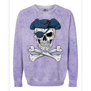 Pirate Skull Scary Halloween Crossbones Eye Patch Colorblast Crewneck Sweatshirt