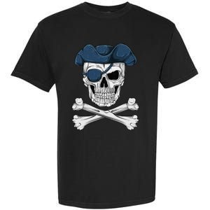 Pirate Skull Scary Halloween Crossbones Eye Patch Garment-Dyed Heavyweight T-Shirt