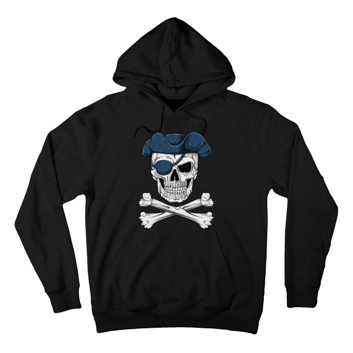 Pirate Skull Scary Halloween Crossbones Eye Patch Hoodie