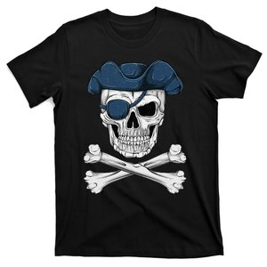 Pirate Skull Scary Halloween Crossbones Eye Patch T-Shirt