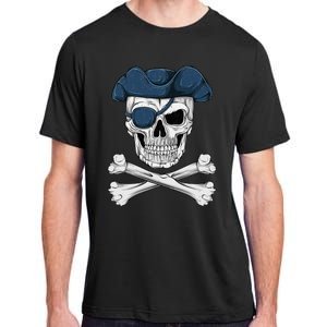 Pirate Skull Scary Halloween Crossbones Eye Patch Adult ChromaSoft Performance T-Shirt