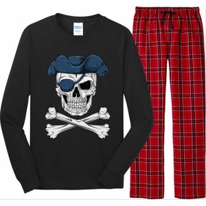 Pirate Skull Scary Halloween Crossbones Eye Patch Long Sleeve Pajama Set