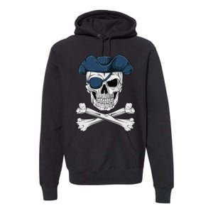 Pirate Skull Scary Halloween Crossbones Eye Patch Premium Hoodie