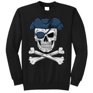 Pirate Skull Scary Halloween Crossbones Eye Patch Tall Sweatshirt