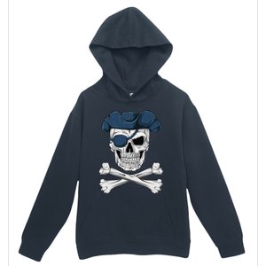 Pirate Skull Scary Halloween Crossbones Eye Patch Urban Pullover Hoodie