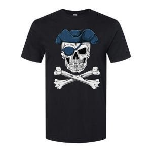 Pirate Skull Scary Halloween Crossbones Eye Patch Softstyle CVC T-Shirt