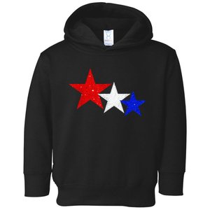 Patriotic Stars Sparkle Red White Blue American 4th Of July Toddler Hoodie