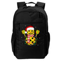 Pickleball Snowman Santa Hat Lights Christmas Pickleball  Daily Commute Backpack