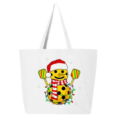 Pickleball Snowman Santa Hat Lights Christmas Pickleball  25L Jumbo Tote