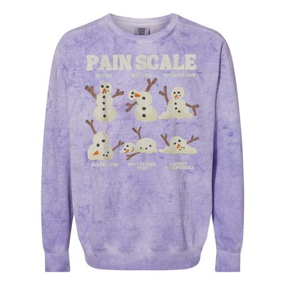 Pain Scale Snowman Funny Nurse Christmas Icu Nurse Colorblast Crewneck Sweatshirt