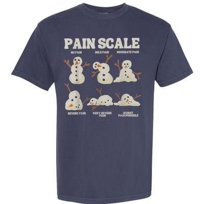 Pain Scale Snowman Funny Nurse Christmas Icu Nurse Garment-Dyed Heavyweight T-Shirt