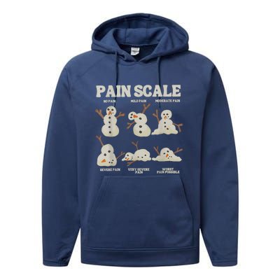 Pain Scale Snowman Funny Nurse Christmas Icu Nurse Performance Fleece Hoodie