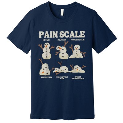 Pain Scale Snowman Funny Nurse Christmas Icu Nurse Premium T-Shirt