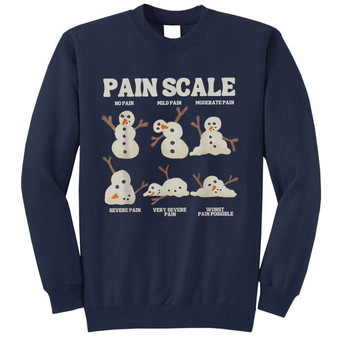 Pain Scale Snowman Funny Nurse Christmas Icu Nurse Tall Sweatshirt