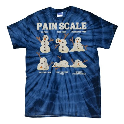 Pain Scale Snowman Funny Nurse Christmas Icu Nurse Tie-Dye T-Shirt