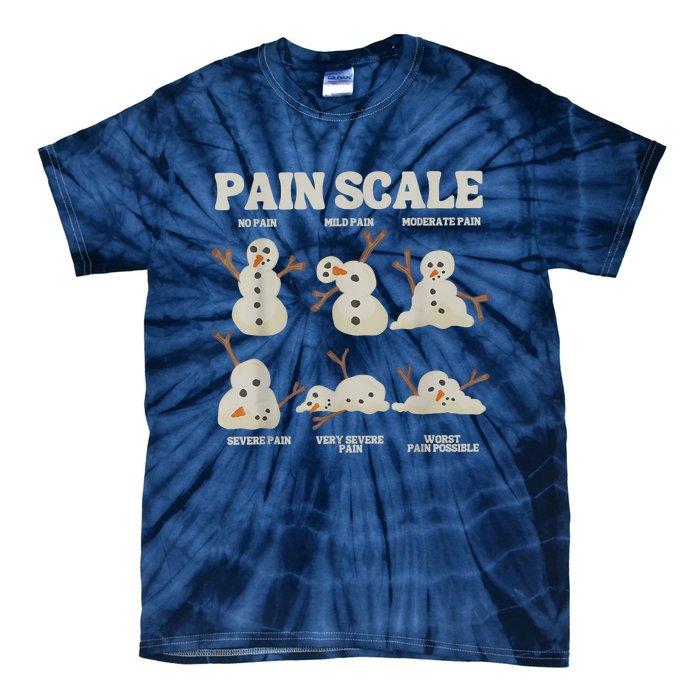 Pain Scale Snowman Funny Nurse Christmas Icu Nurse Tie-Dye T-Shirt