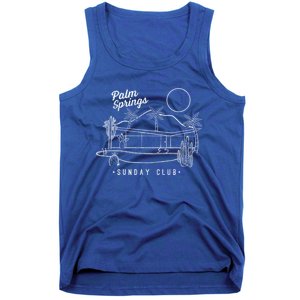 Palm Springs Sunday Club Simple Line Drawing Gift Tank Top