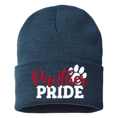 Panther School Sports Name Spirit Back To School Sustainable Knit Beanie