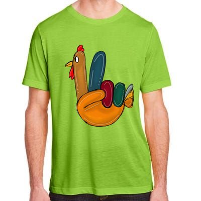 Peace Sign Turkey Hand Cool Thanksgiving Hippie Adult ChromaSoft Performance T-Shirt