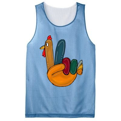 Peace Sign Turkey Hand Cool Thanksgiving Hippie Mesh Reversible Basketball Jersey Tank