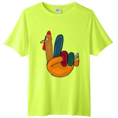 Peace Sign Turkey Hand Cool Thanksgiving Hippie Tall Fusion ChromaSoft Performance T-Shirt