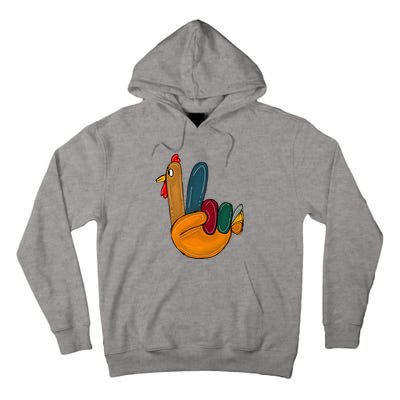 Peace Sign Turkey Hand Cool Thanksgiving Hippie Tall Hoodie