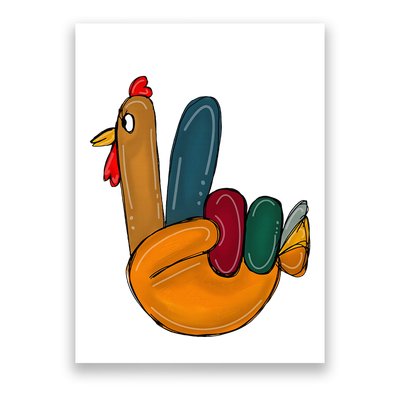 Peace Sign Turkey Hand Cool Thanksgiving Hippie Poster