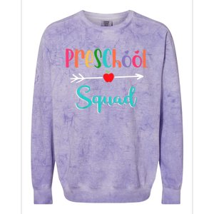 Preschool Squad Teacher Back To School PreK Teacher Gift Colorblast Crewneck Sweatshirt