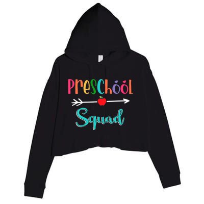 Preschool Squad Teacher Back To School PreK Teacher Gift Crop Fleece Hoodie