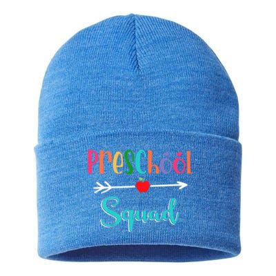 Preschool Squad Teacher Back To School PreK Teacher Gift Sustainable Knit Beanie