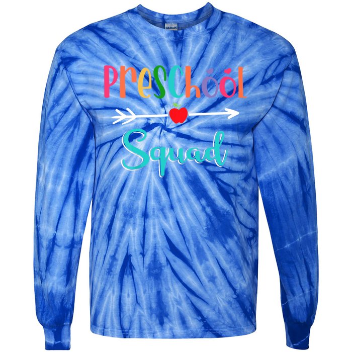 Preschool Squad Teacher Back To School PreK Teacher Gift Tie-Dye Long Sleeve Shirt