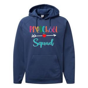 Preschool Squad Teacher Back To School PreK Teacher Gift Performance Fleece Hoodie