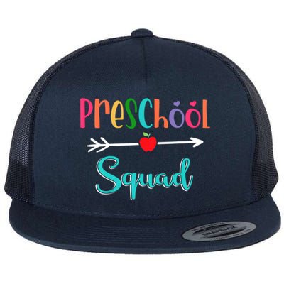 Preschool Squad Teacher Back To School PreK Teacher Gift Flat Bill Trucker Hat