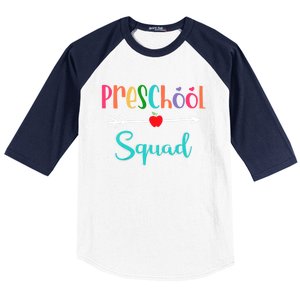 Preschool Squad Teacher Back To School PreK Teacher Gift Baseball Sleeve Shirt